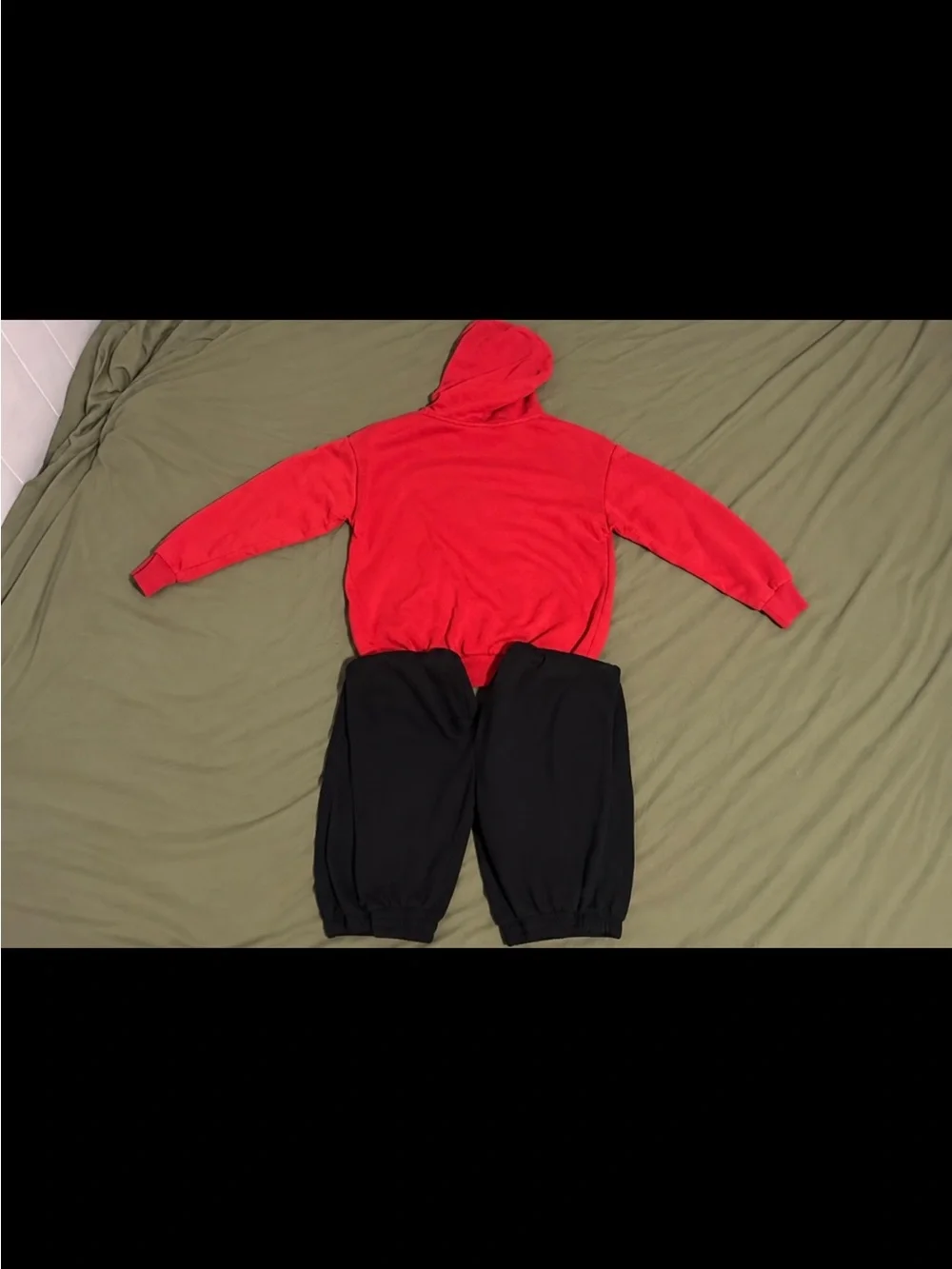 Converse Kids Red Hoodie and Black Jogger Matching Set